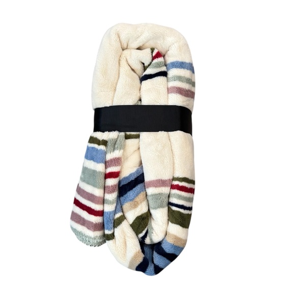 NEW Frye Silky Soft Striped King Size Fleece Blanket - Picture 4 of 6